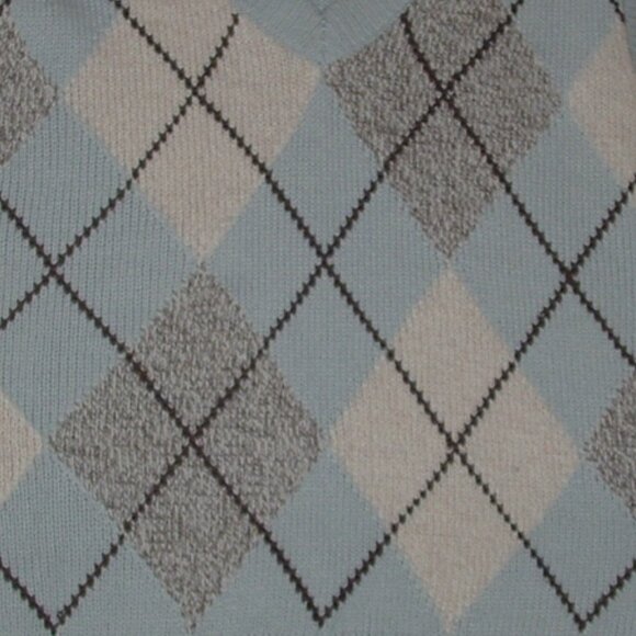 NEW Preppy Light Blue Sz Jr Large Argyle V-Neck Sweater Vest SINCERELY JULES - Picture 2 of 3